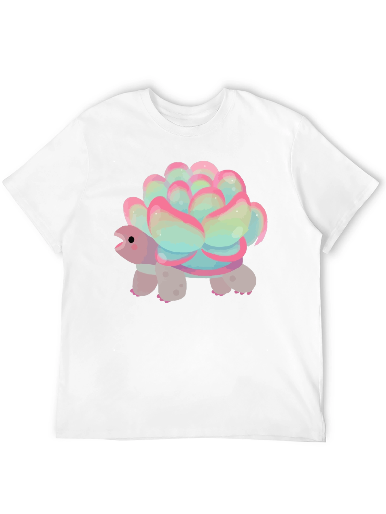 Cute Succulent Turtle Graphic Tee - Soft Cotton Blend