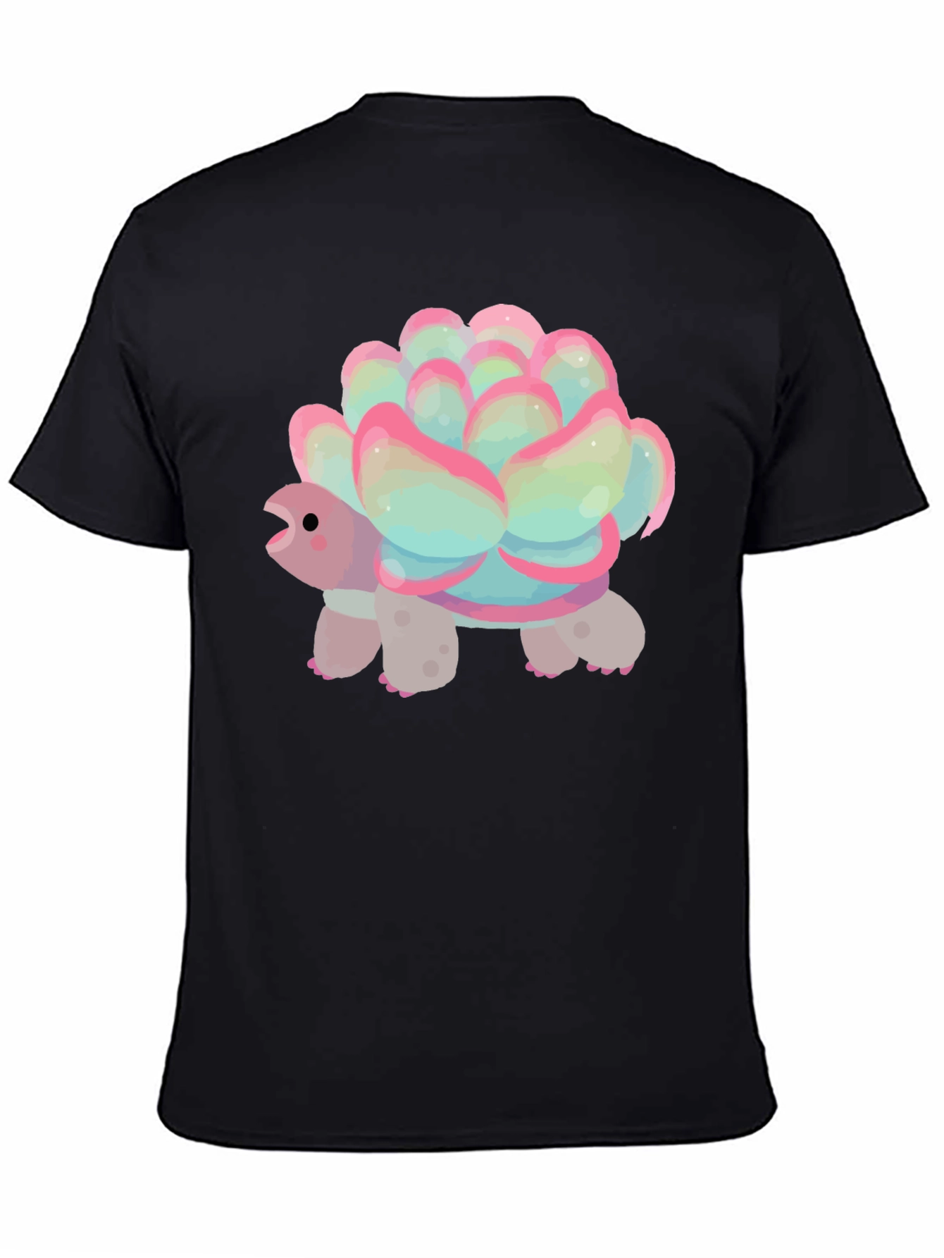 Cute Succulent Turtle Graphic Tee - Soft Cotton Blend