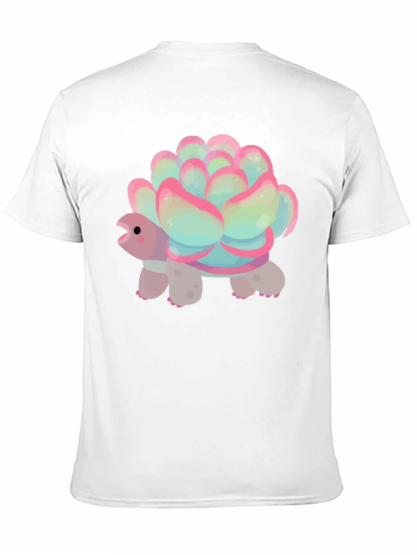 Cute Succulent Turtle Graphic Tee - Soft Cotton Blend