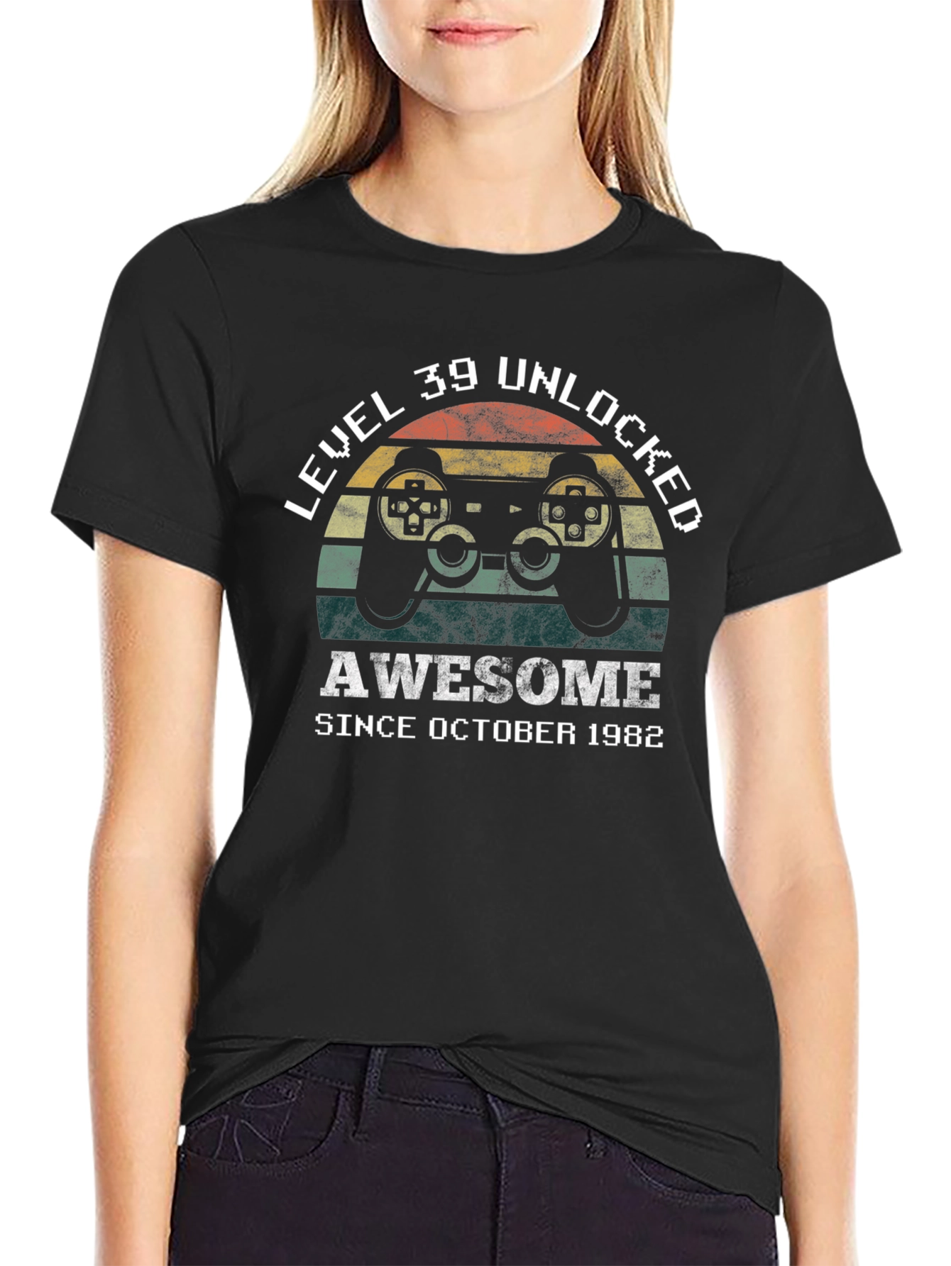 Level 39 Unlocked Since 1982 Gamer T-Shirt