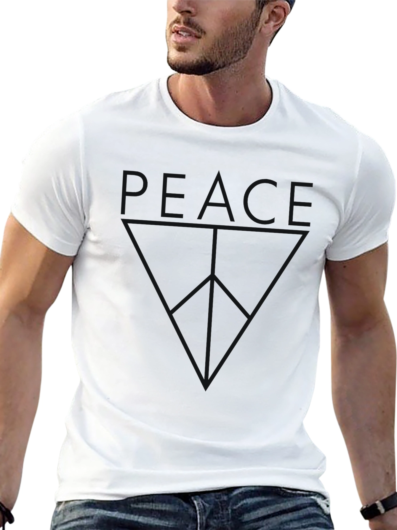 Black Peace Graphic T-Shirt - Menswear