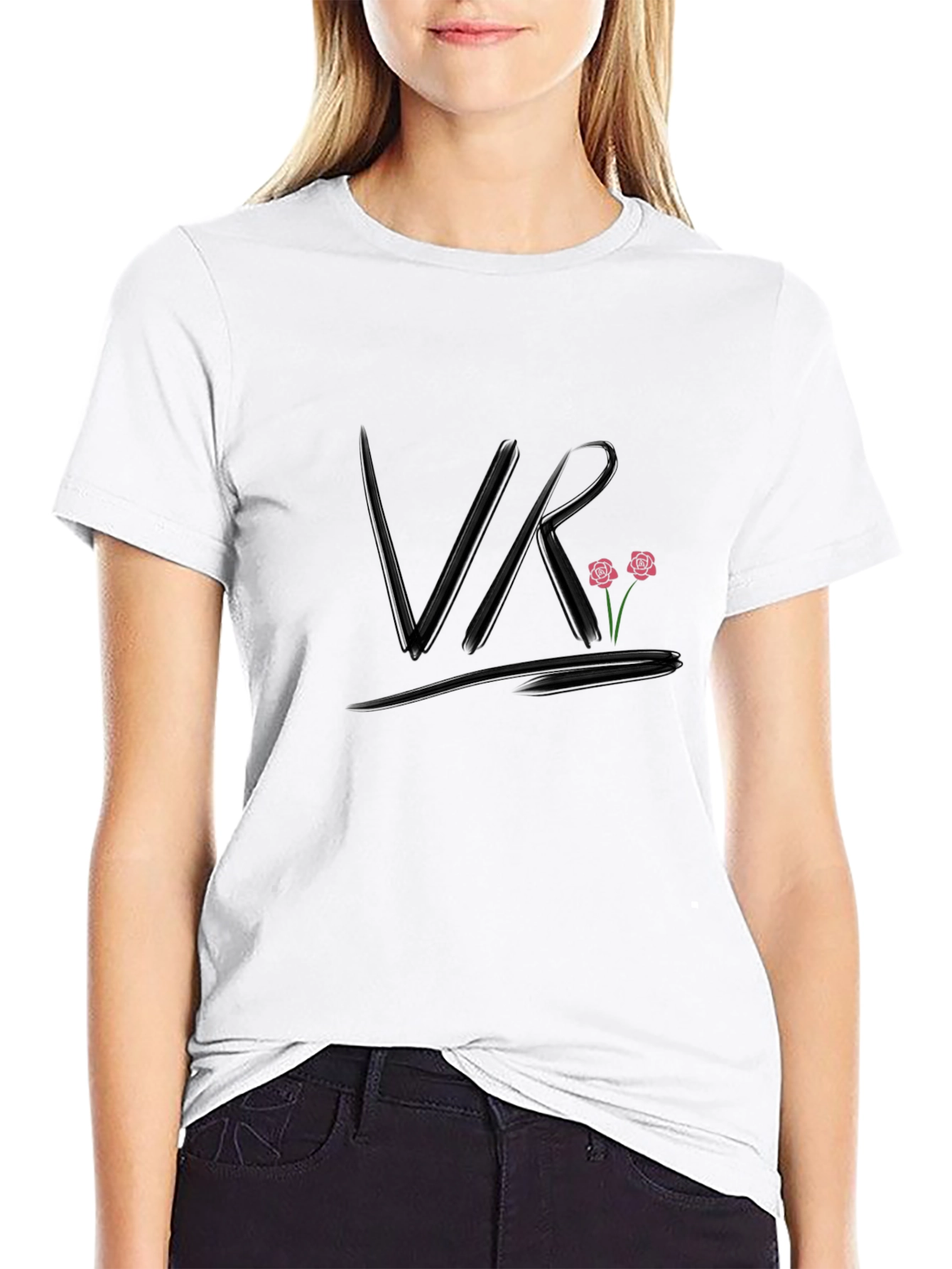 VR Roses Graphic T-Shirt - Trendy Casual Wear