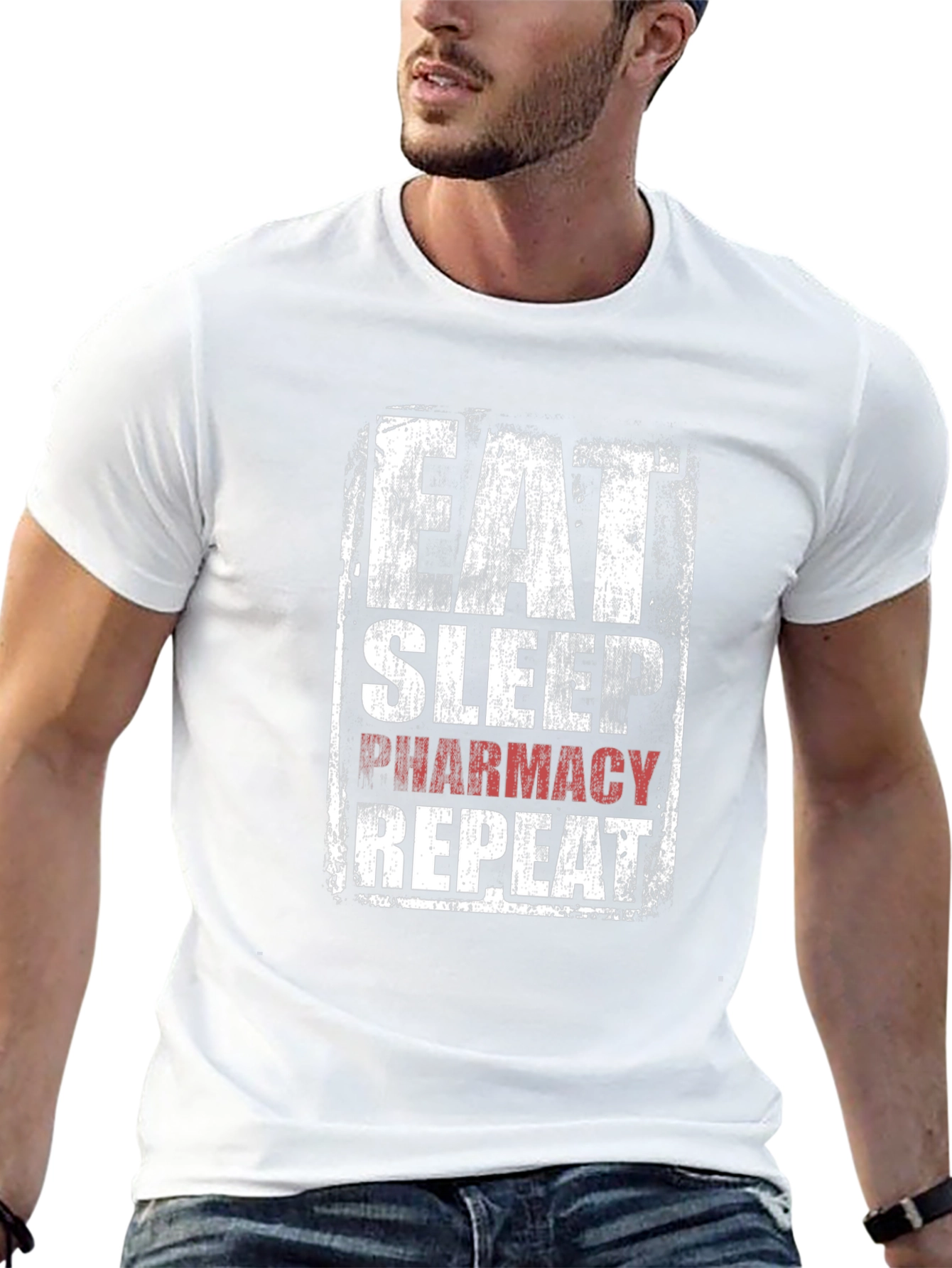 Eat Sleep Pharmacy Repeat Graphic T-Shirt