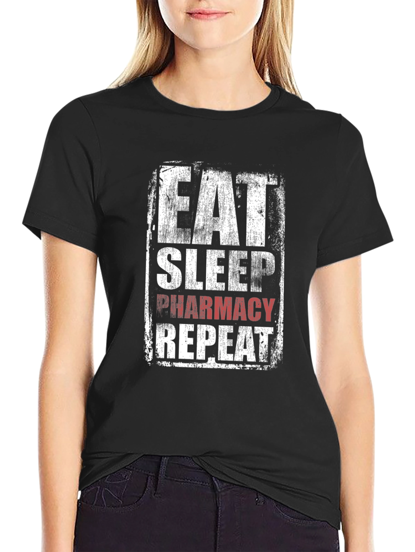 Eat Sleep Pharmacy Repeat Graphic T-Shirt