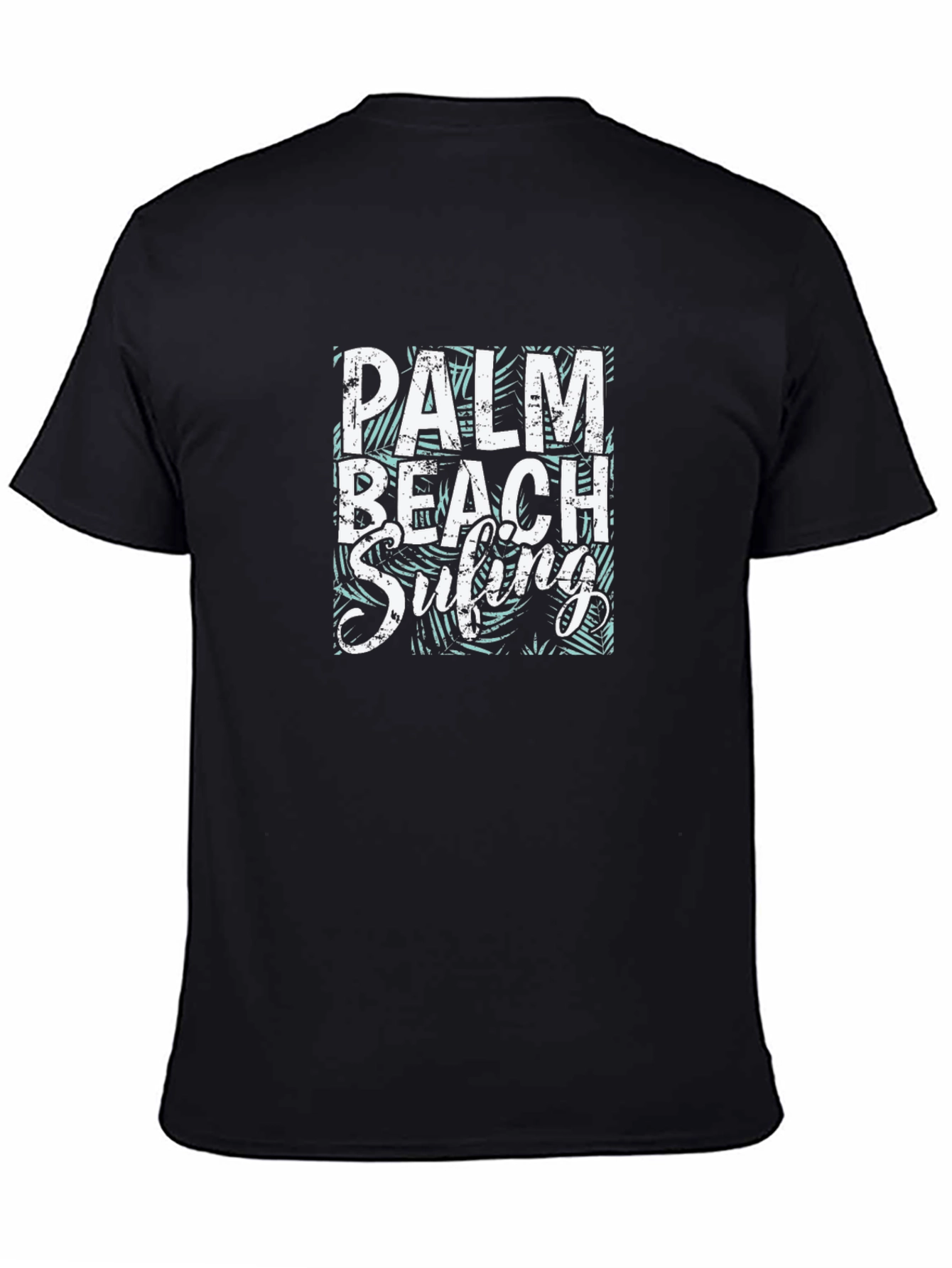 Palm Beach Surfing T-Shirt - Black Graphic Tee
