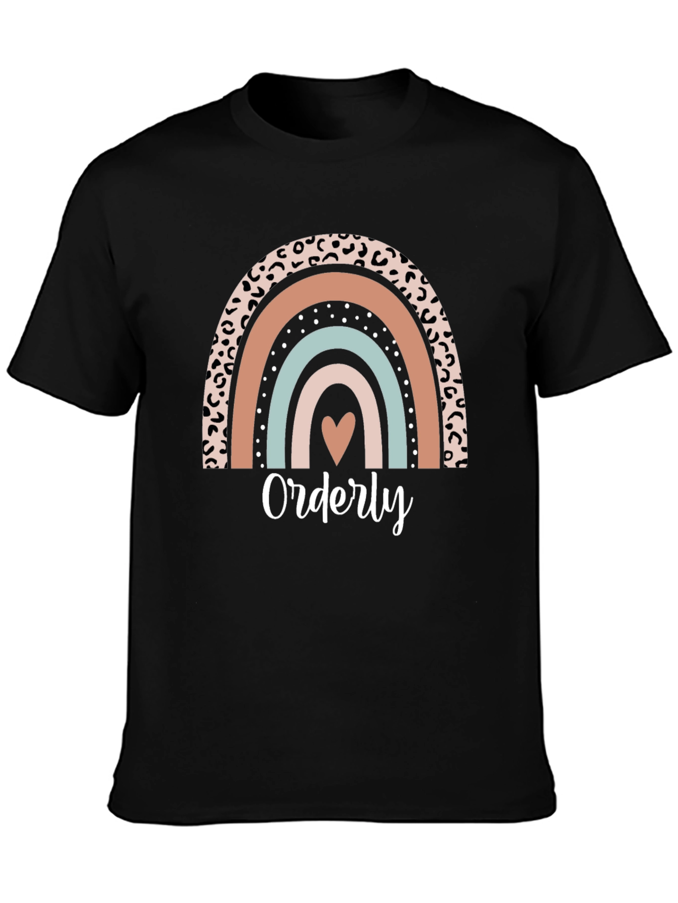 Orderly Rainbow Heart T-Shirt - Trendy Graphic Tee