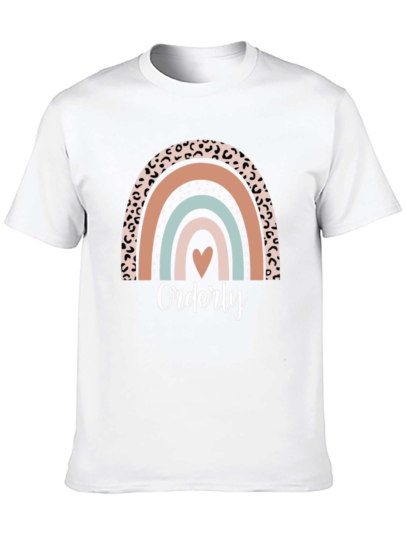 Orderly Rainbow Heart T-Shirt - Trendy Graphic Tee