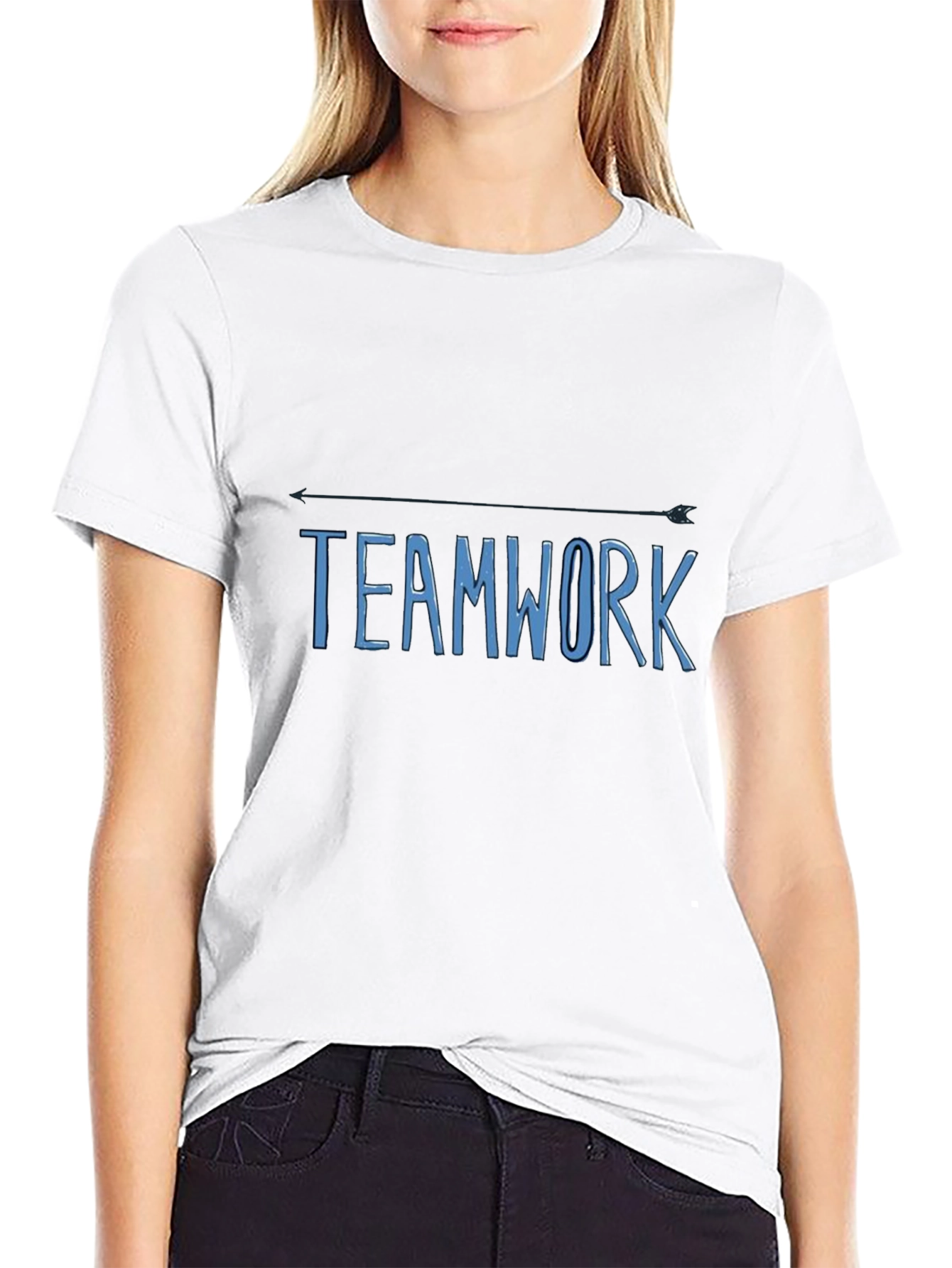 Teamwork Arrow T-Shirt - Black Cotton Casual Tee