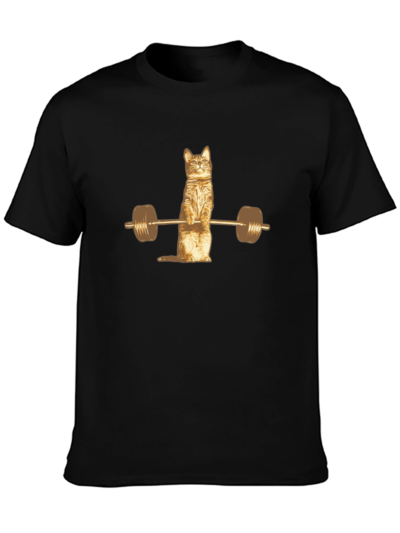 Cat Lifting Weights Funny Gym T-Shirt