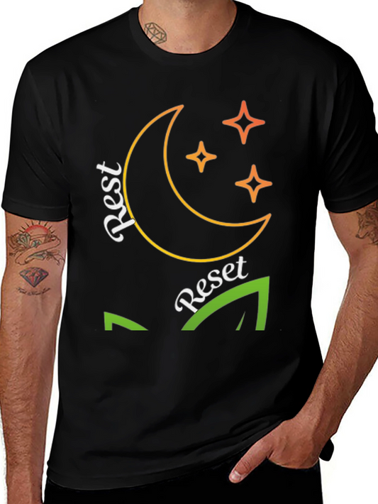 Rest Reset T-Shirt - Moon & Stars Graphic