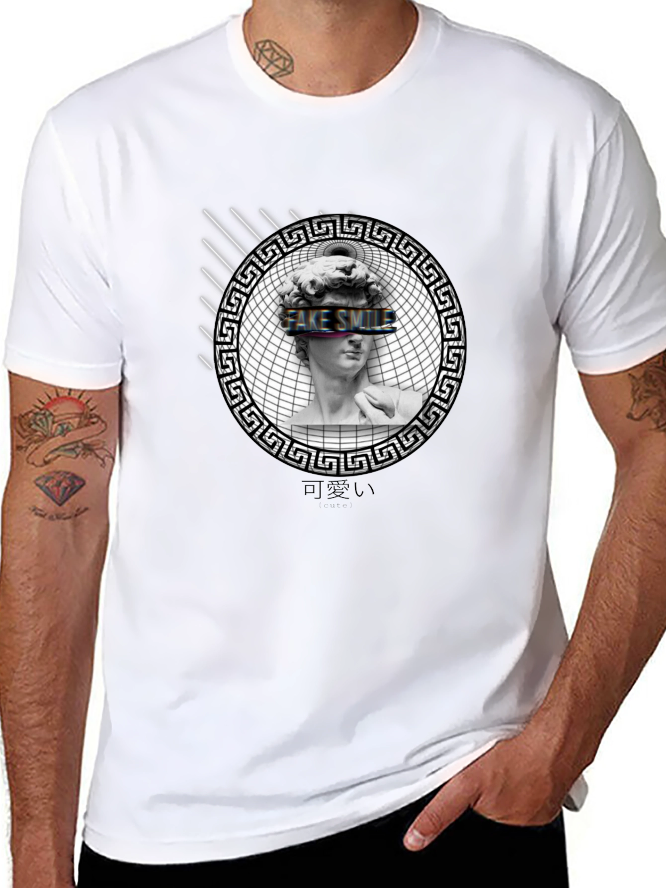 Fake Smile Graphic Print Tee - Black