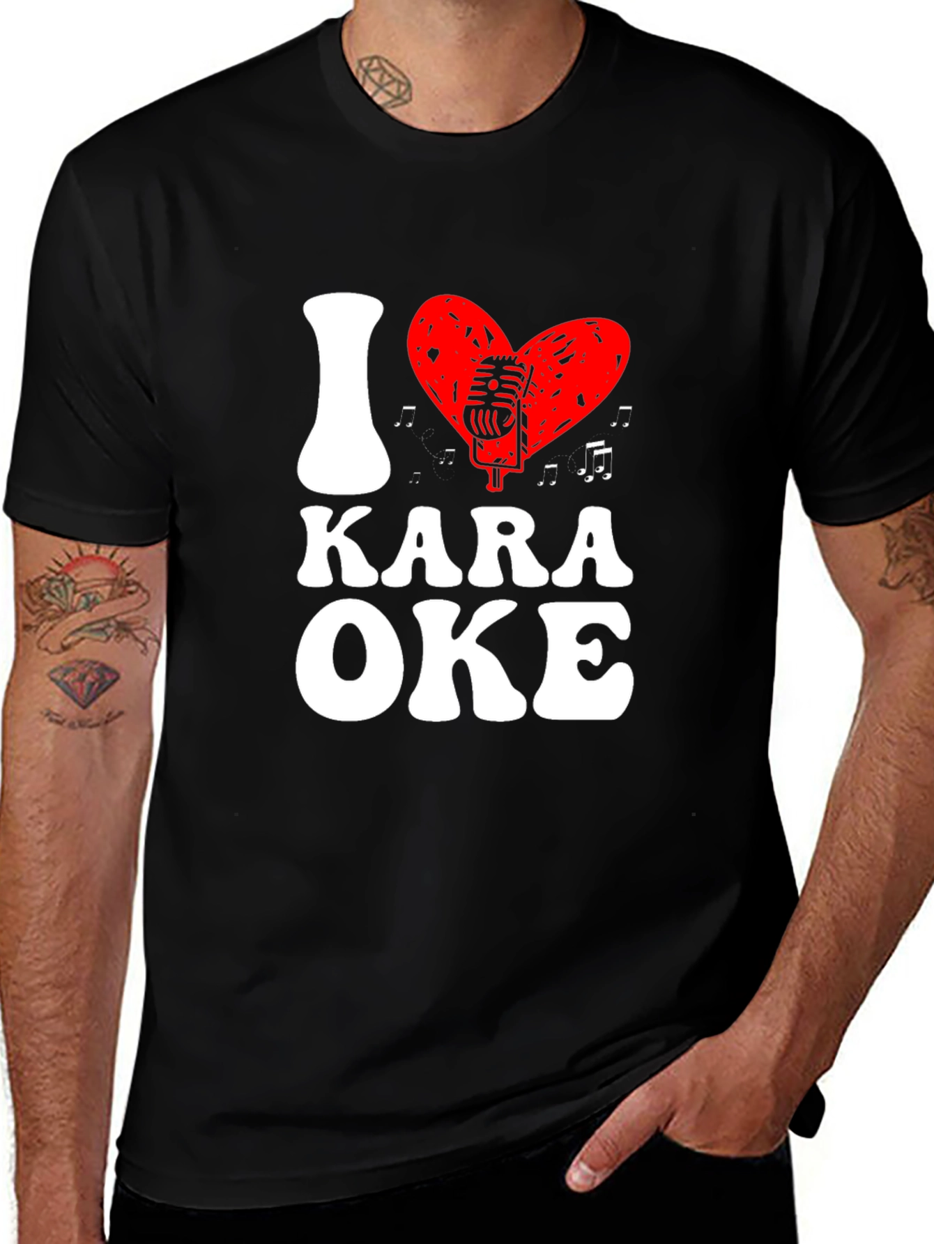 I Heart Karaoke Black T-Shirt