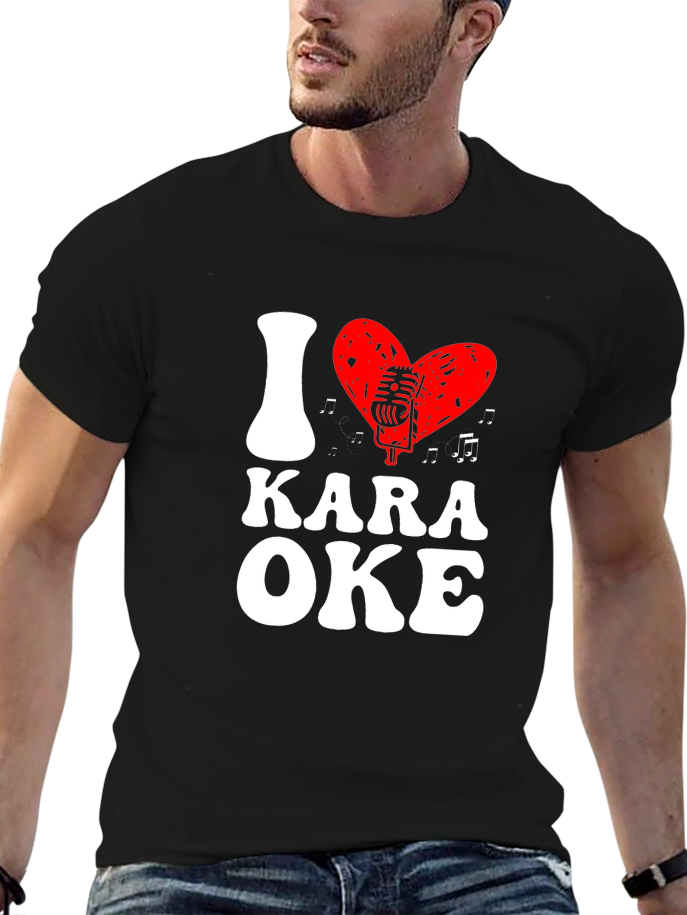 I Heart Karaoke Black T-Shirt
