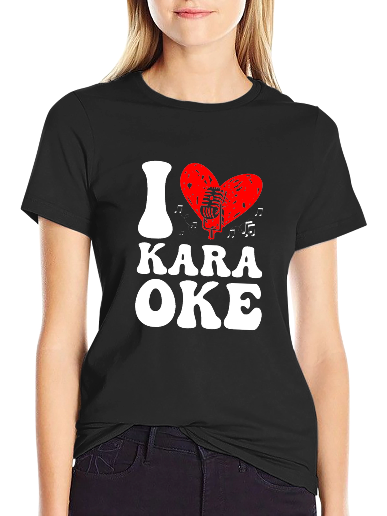 I Heart Karaoke Black T-Shirt