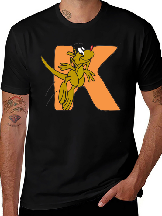 Kangaroo Kidz Black Cotton Graphic Tee