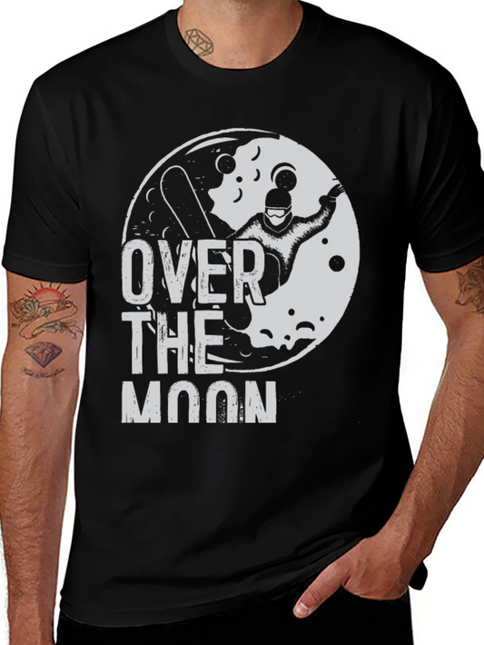 Over The Moon Graphic T-Shirt - Black Cotton Tee