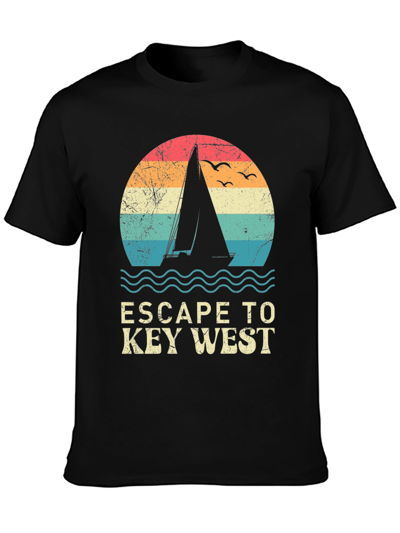 Escape to Key West Black Graphic Tee