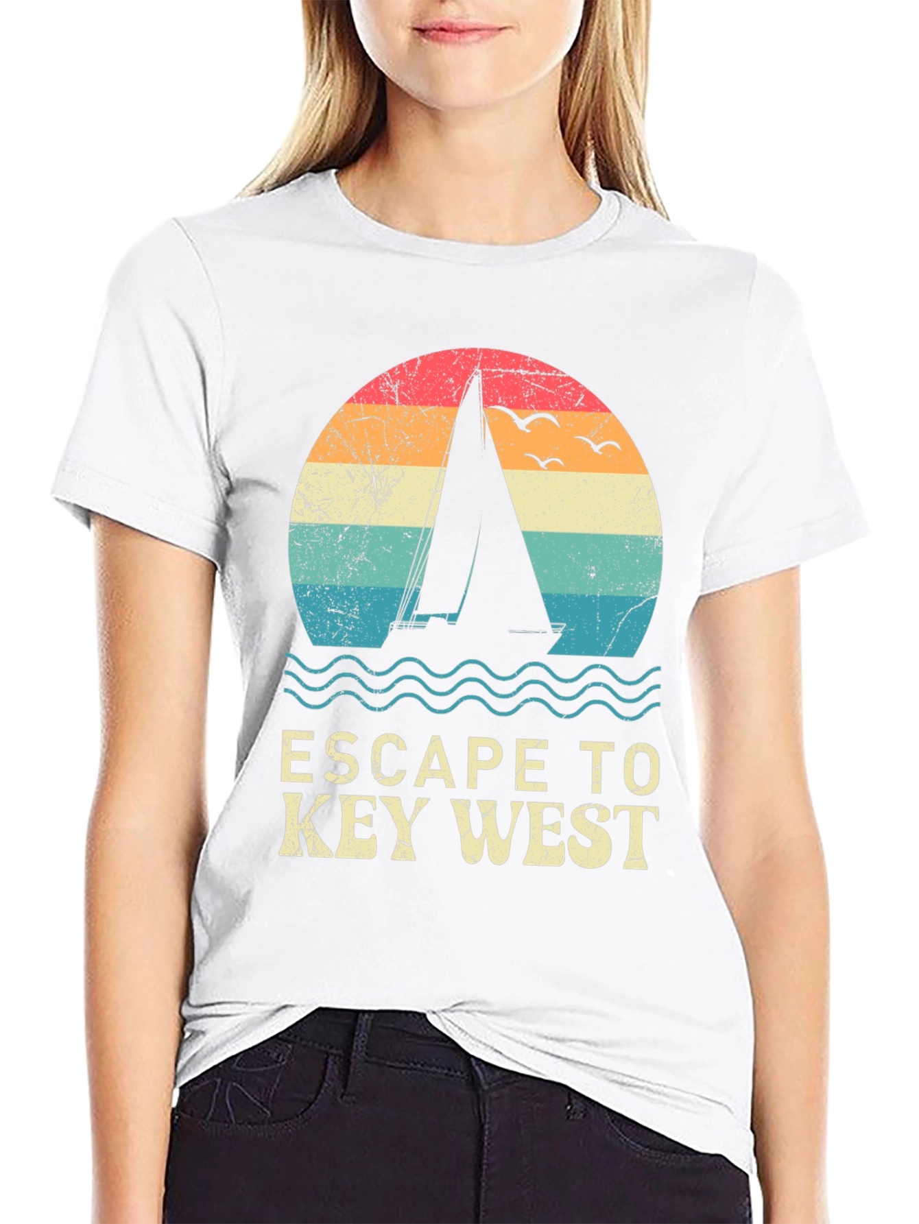 Escape to Key West Black Graphic Tee