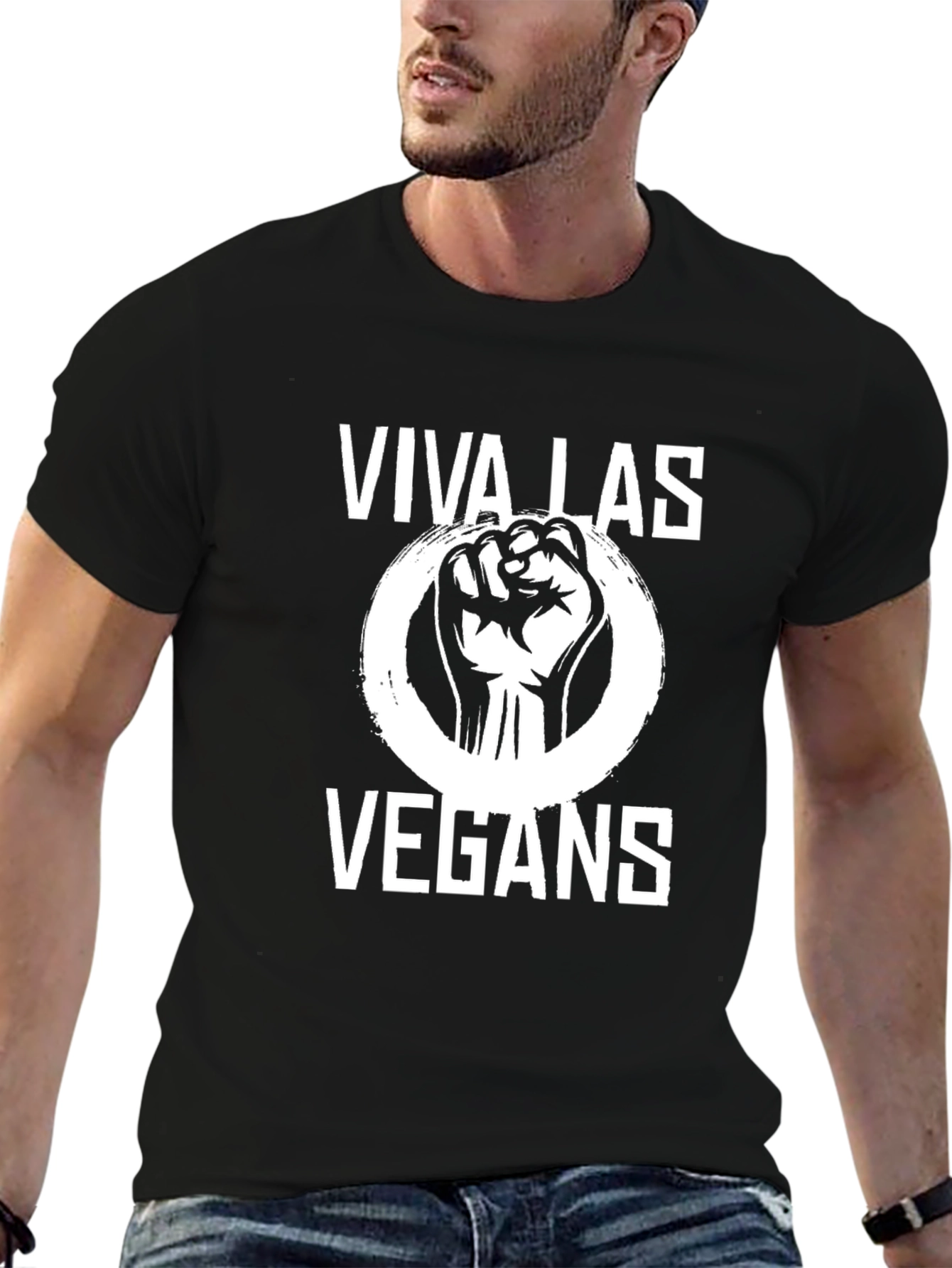 Viva Las Vegans Black Graphic T-Shirt