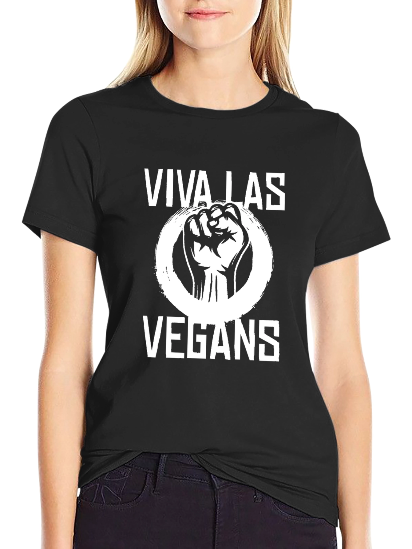 Viva Las Vegans Black Graphic T-Shirt