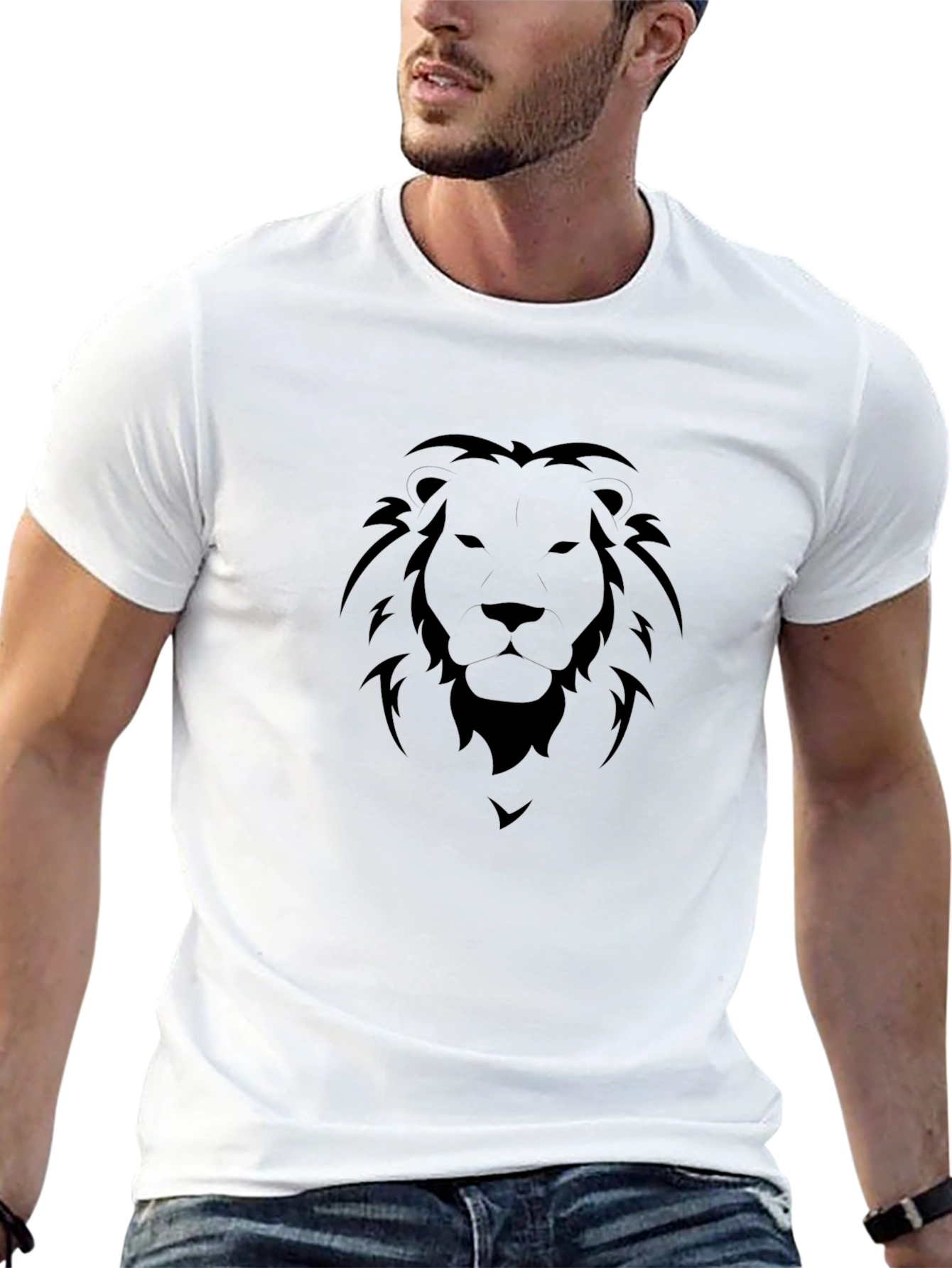 Black Lion Graphic Tee - Stylish & Bold Design