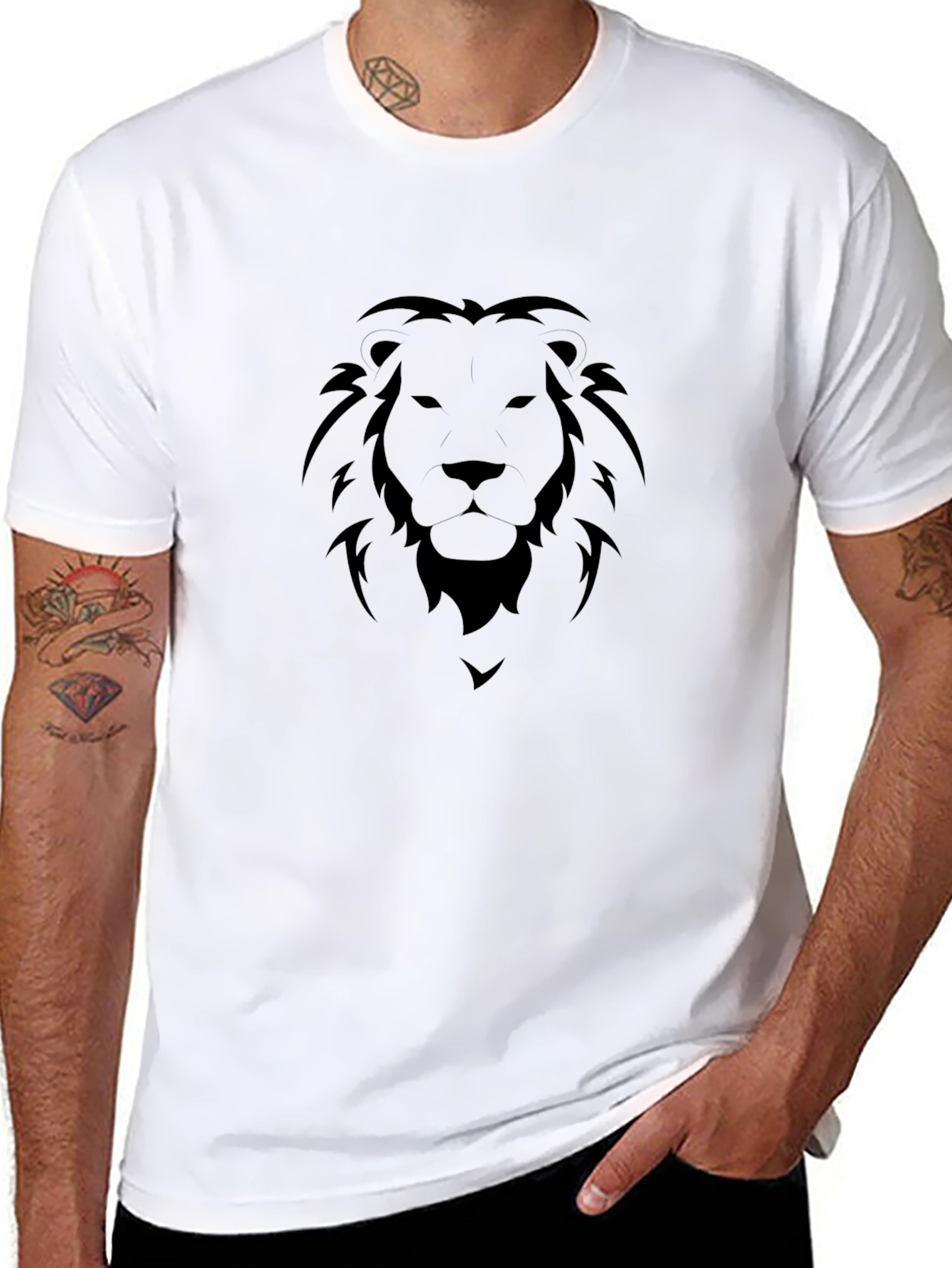 Black Lion Graphic Tee - Stylish & Bold Design