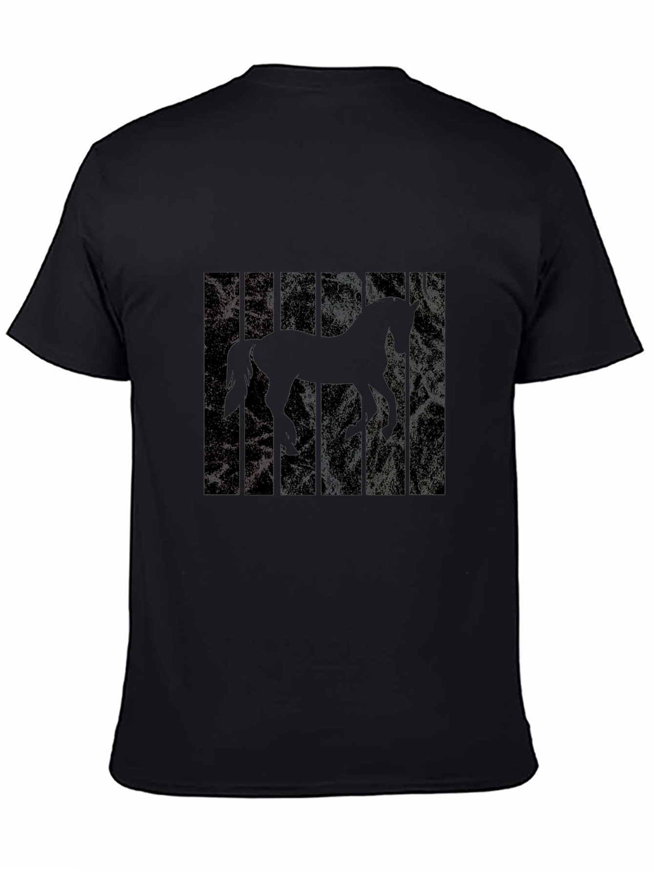 Horse Silhouette Mens Black T-Shirt