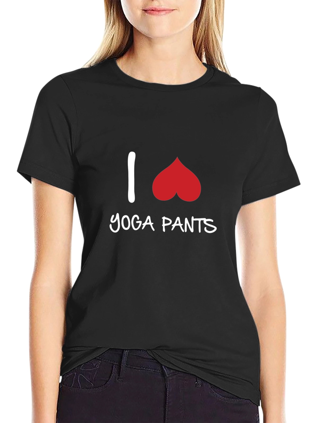 I Heart Yoga Pants T-Shirt - Black Graphic Tee