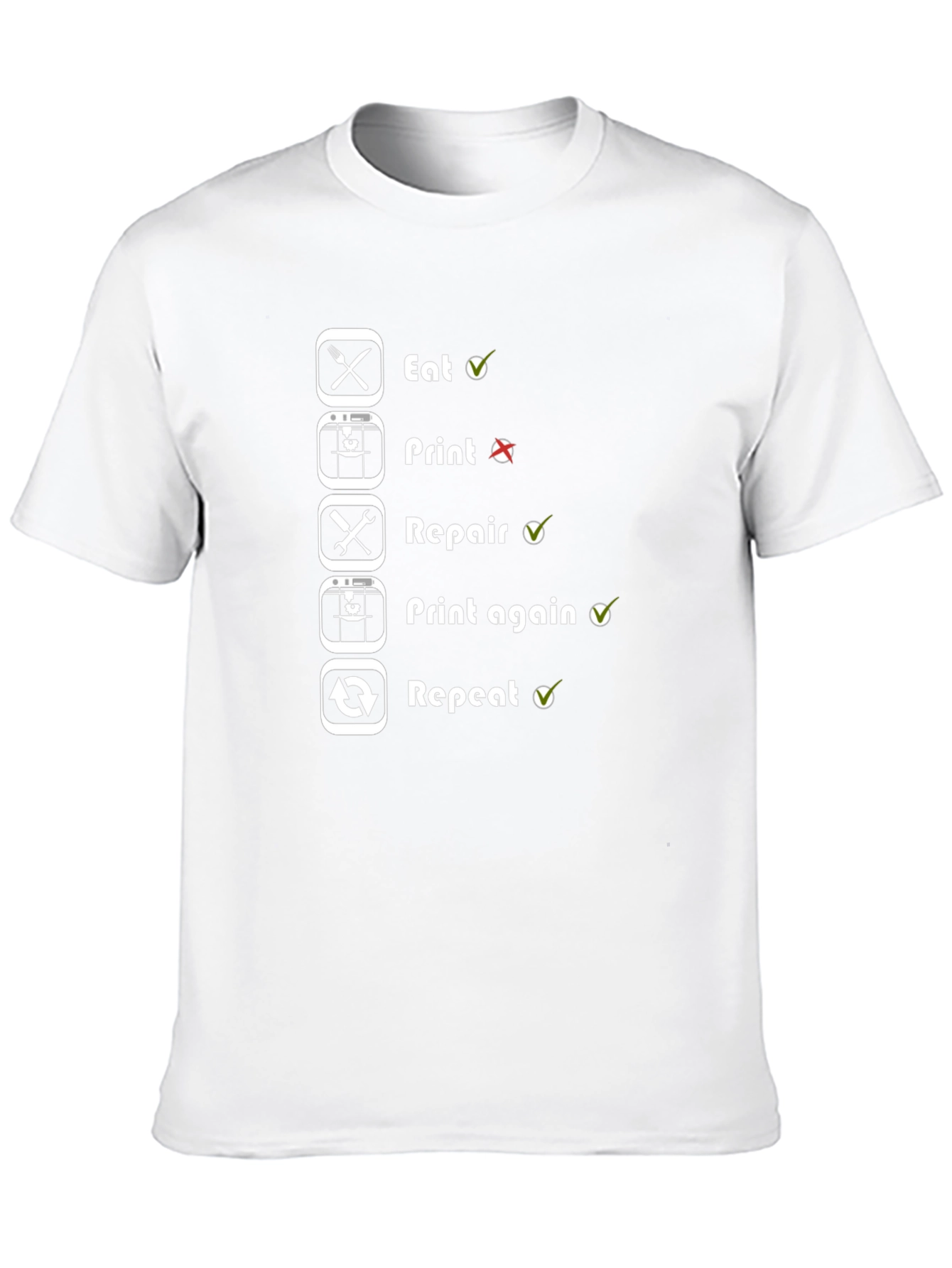 3D Printing Cycle T-Shirt - Eat Print Repair Repeat