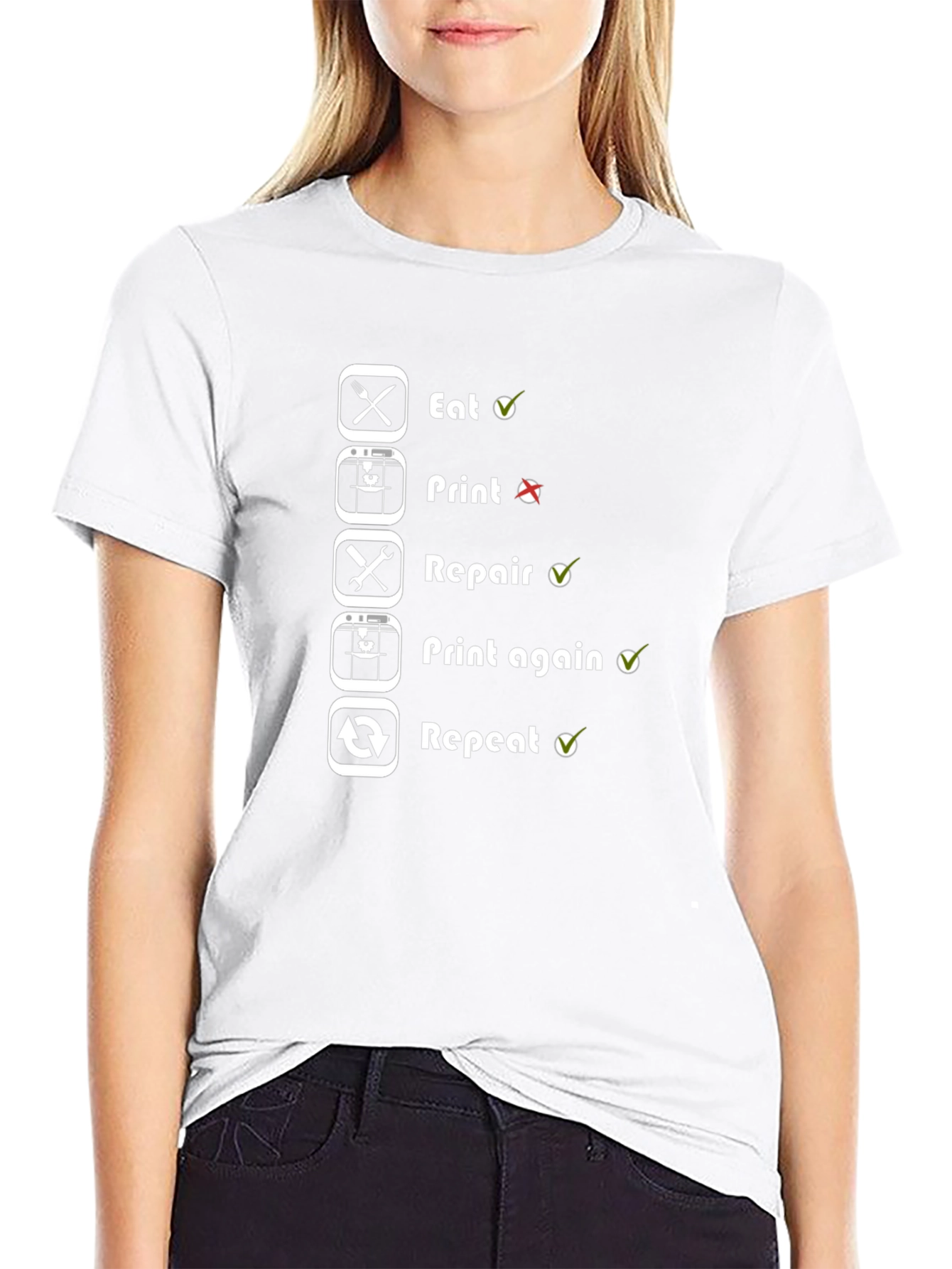 3D Printing Cycle T-Shirt - Eat Print Repair Repeat
