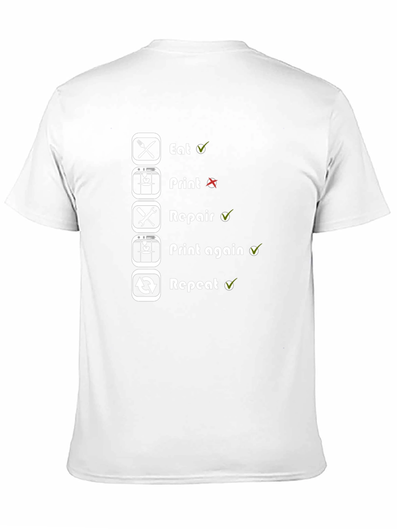 3D Printing Cycle T-Shirt - Eat Print Repair Repeat