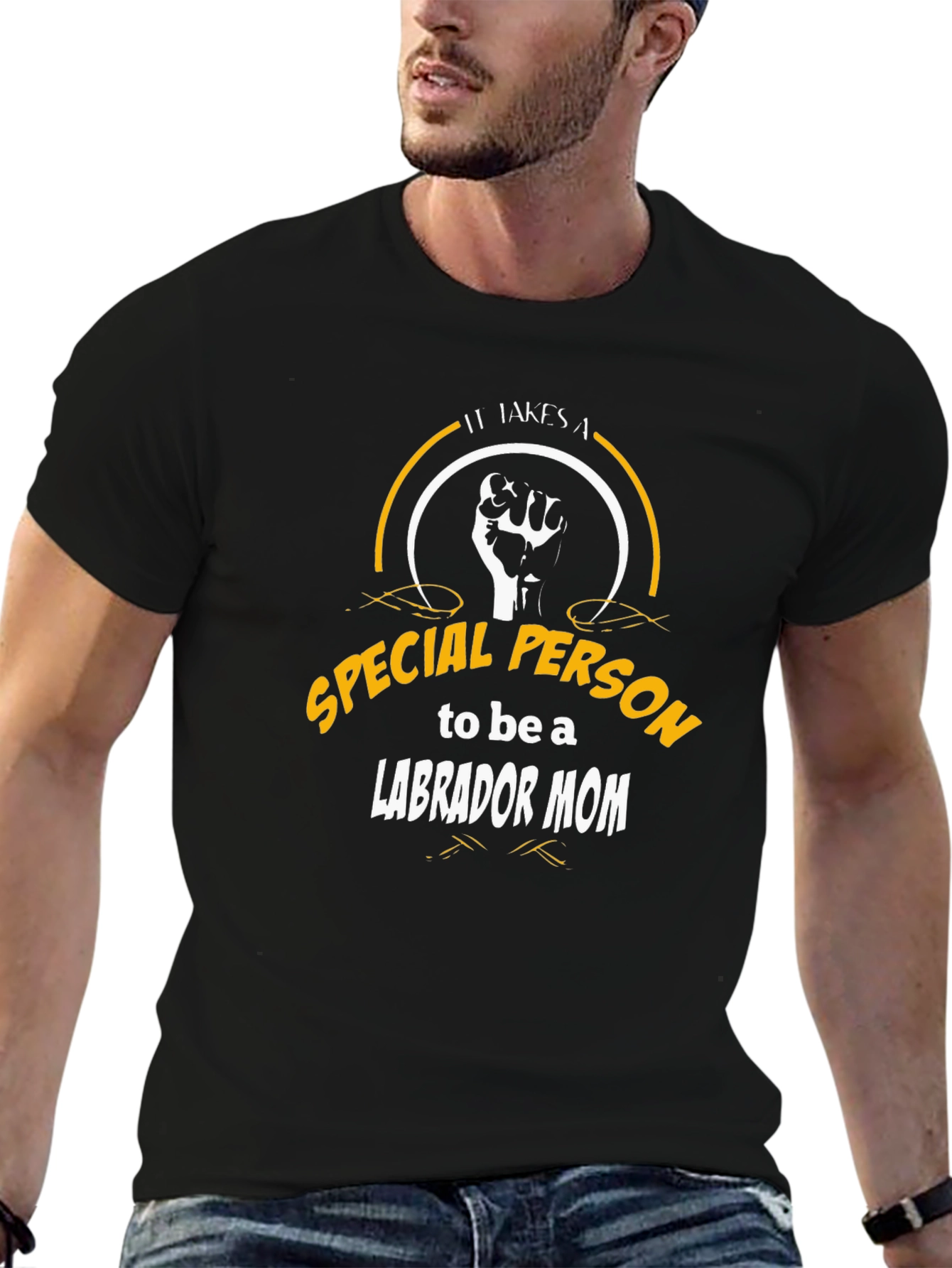 Labrador Mom Special Person Black Tee
