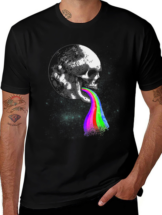 Skull Moon Rainbow Tongue Graphic Tee
