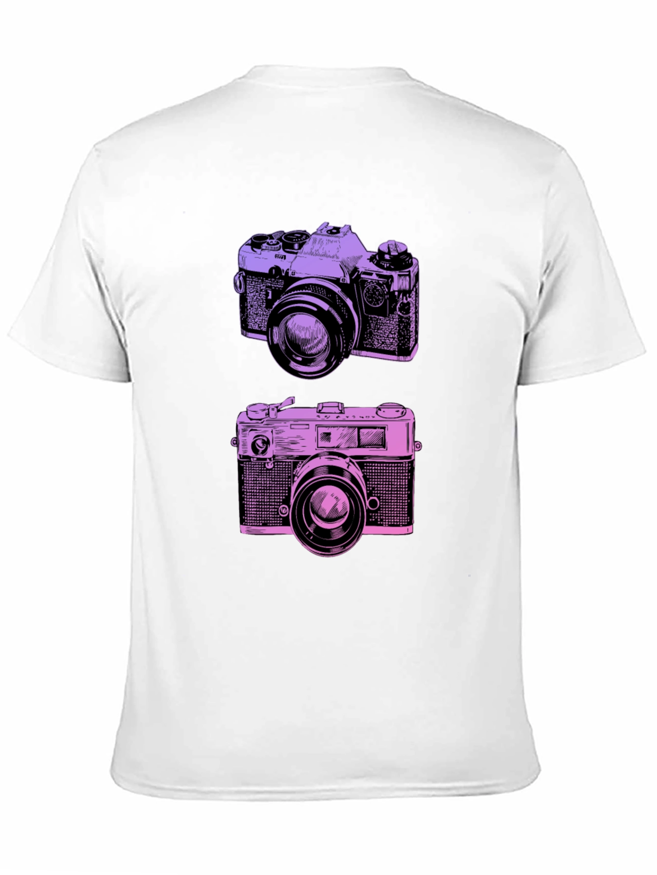 Retro Camera Print Black T-Shirt