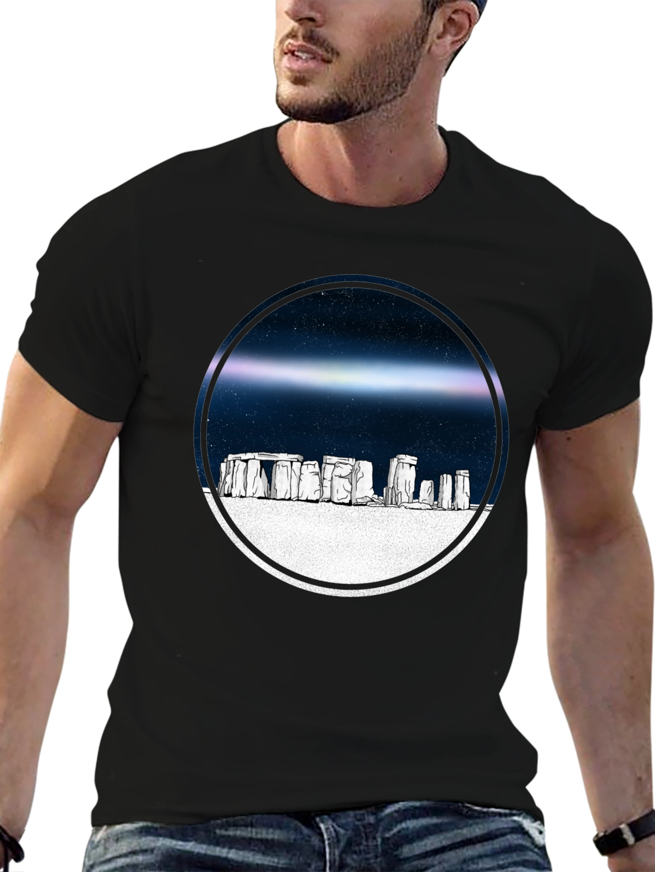 Stonehenge Graphic Tee - Celestial Circle Design