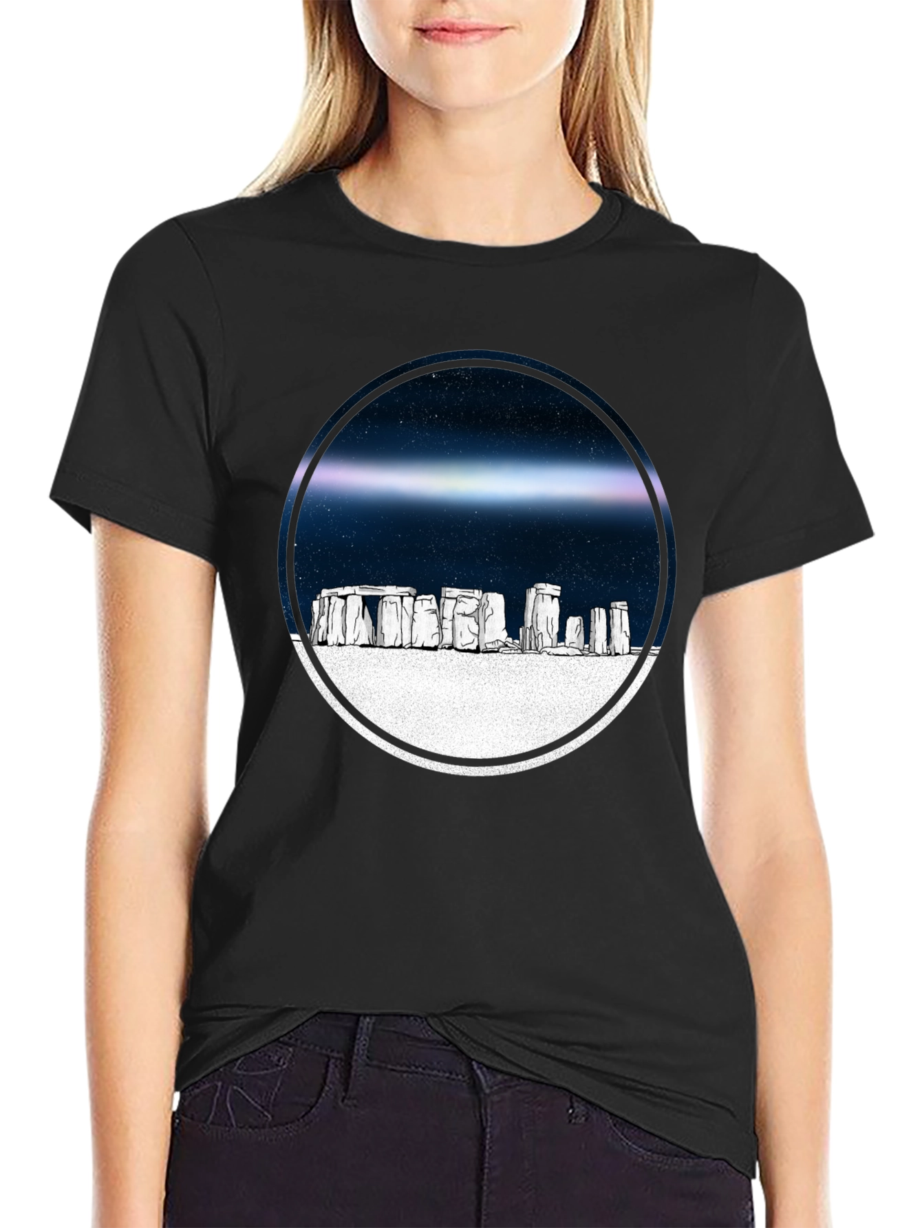 Stonehenge Graphic Tee - Celestial Circle Design