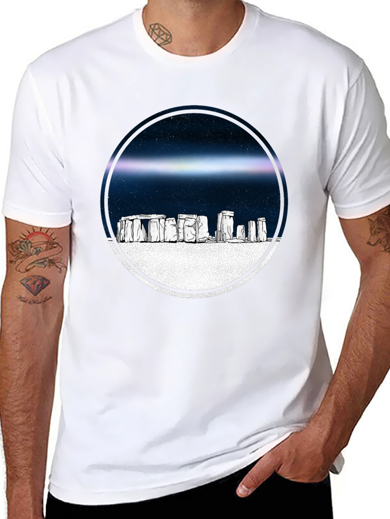Stonehenge Graphic Tee - Celestial Circle Design