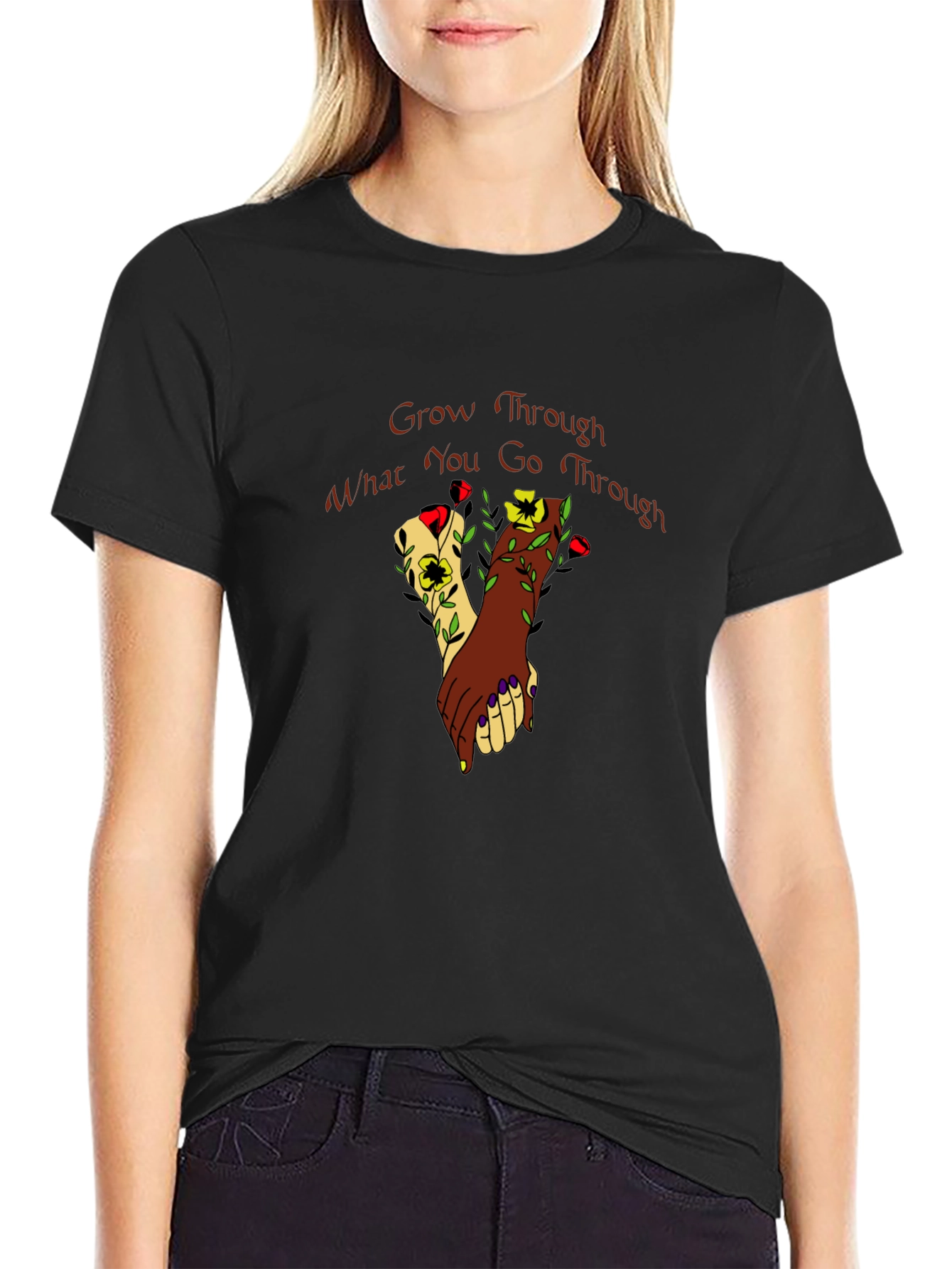 Grow Through What You Go Through Black T-Shirt