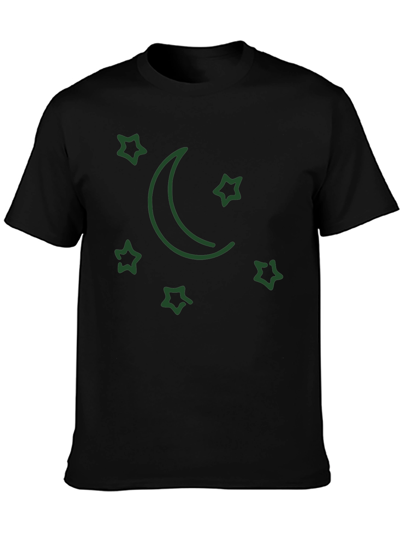 Stars and Moon Black Graphic Tee