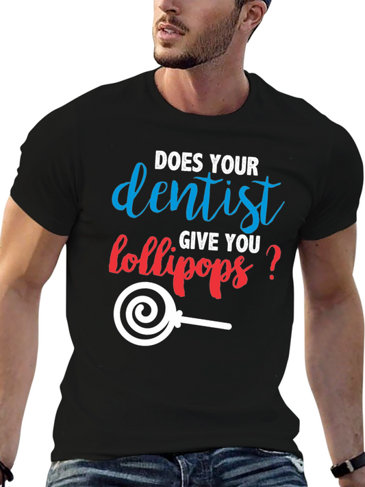 Dentist Lollipop Graphic T-Shirt Funny Dental Tee