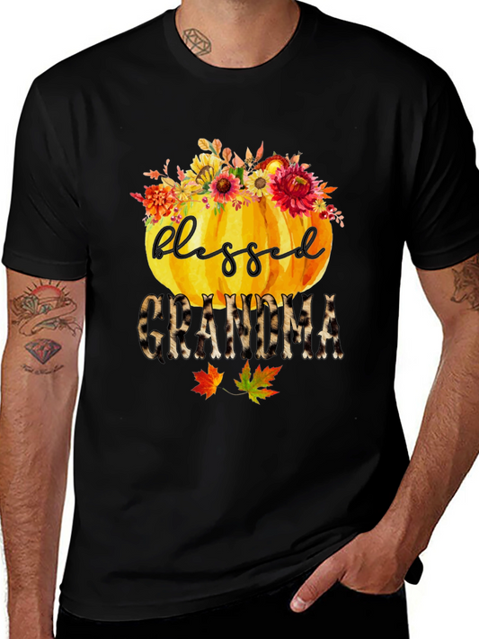 Blessed Grandma Pumpkin T-Shirt - Fall Apparel