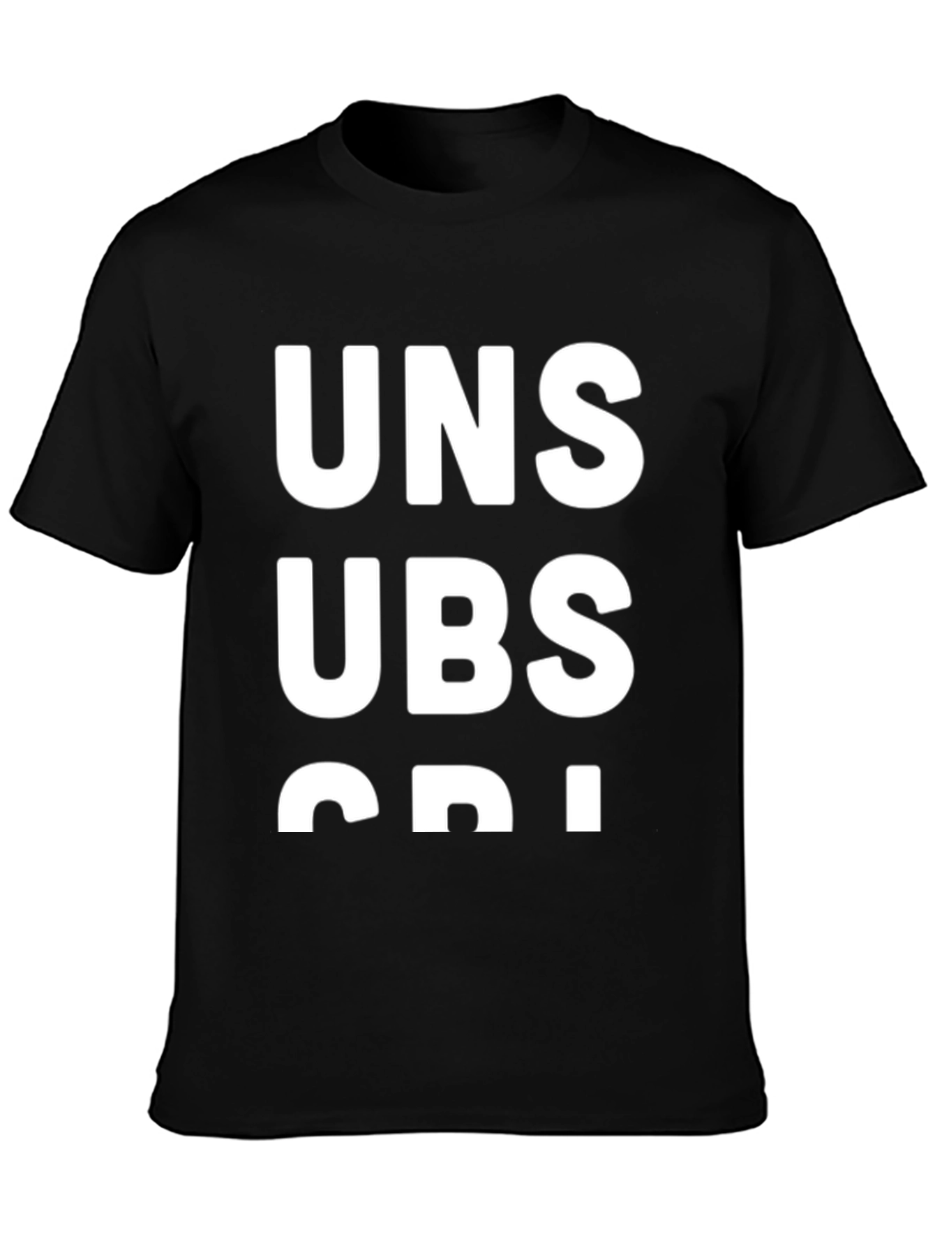 Unsubscribe Black Graphic T-Shirt