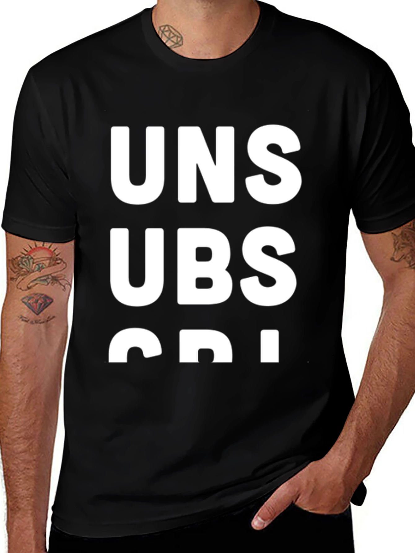 Unsubscribe Black Graphic T-Shirt