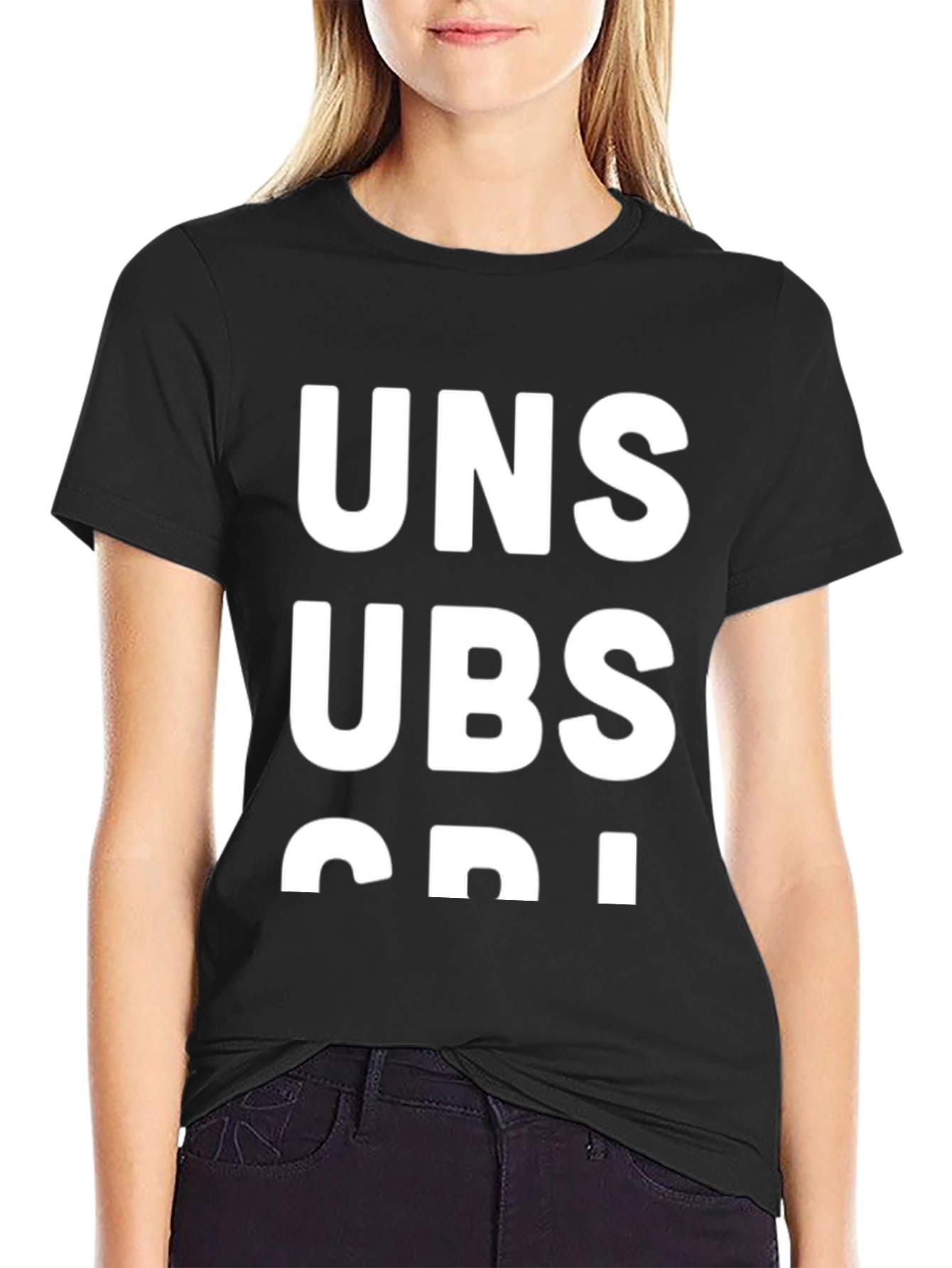 Unsubscribe Black Graphic T-Shirt