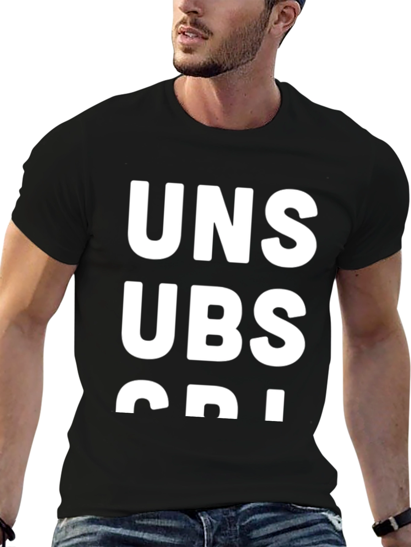 Unsubscribe Black Graphic T-Shirt