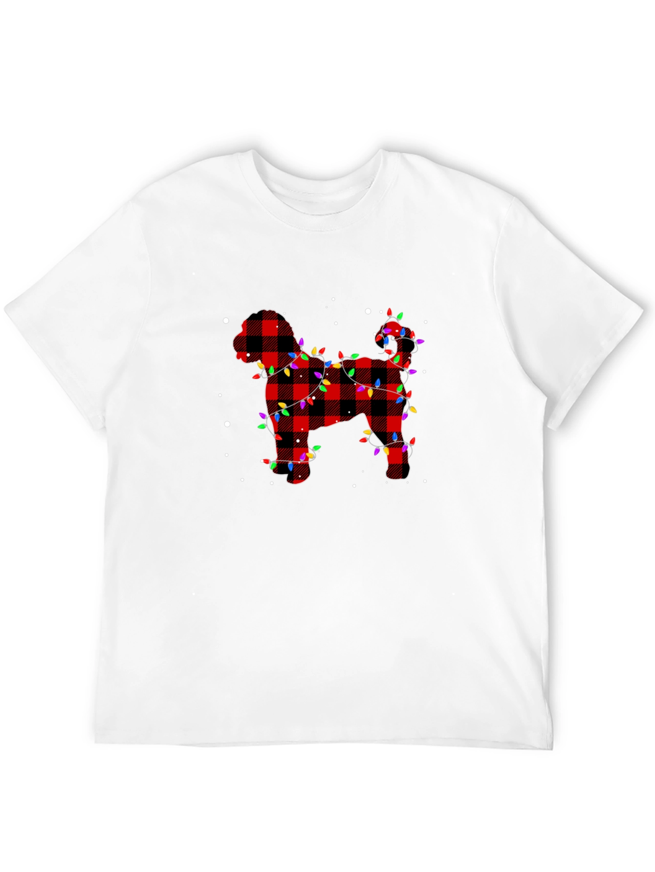 Plaid Dog Christmas Lights T-Shirt
