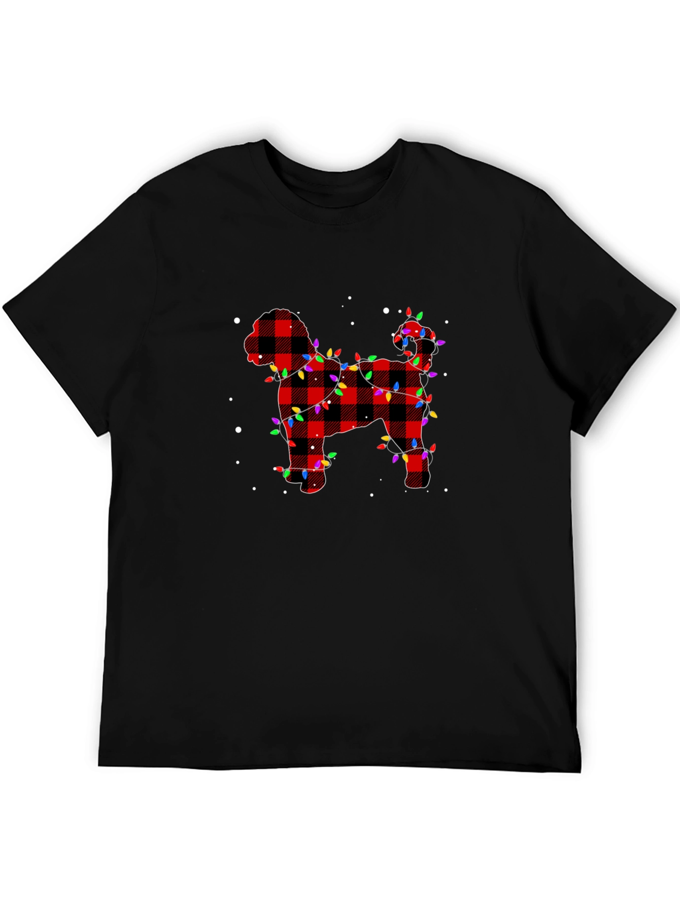 Plaid Dog Christmas Lights T-Shirt