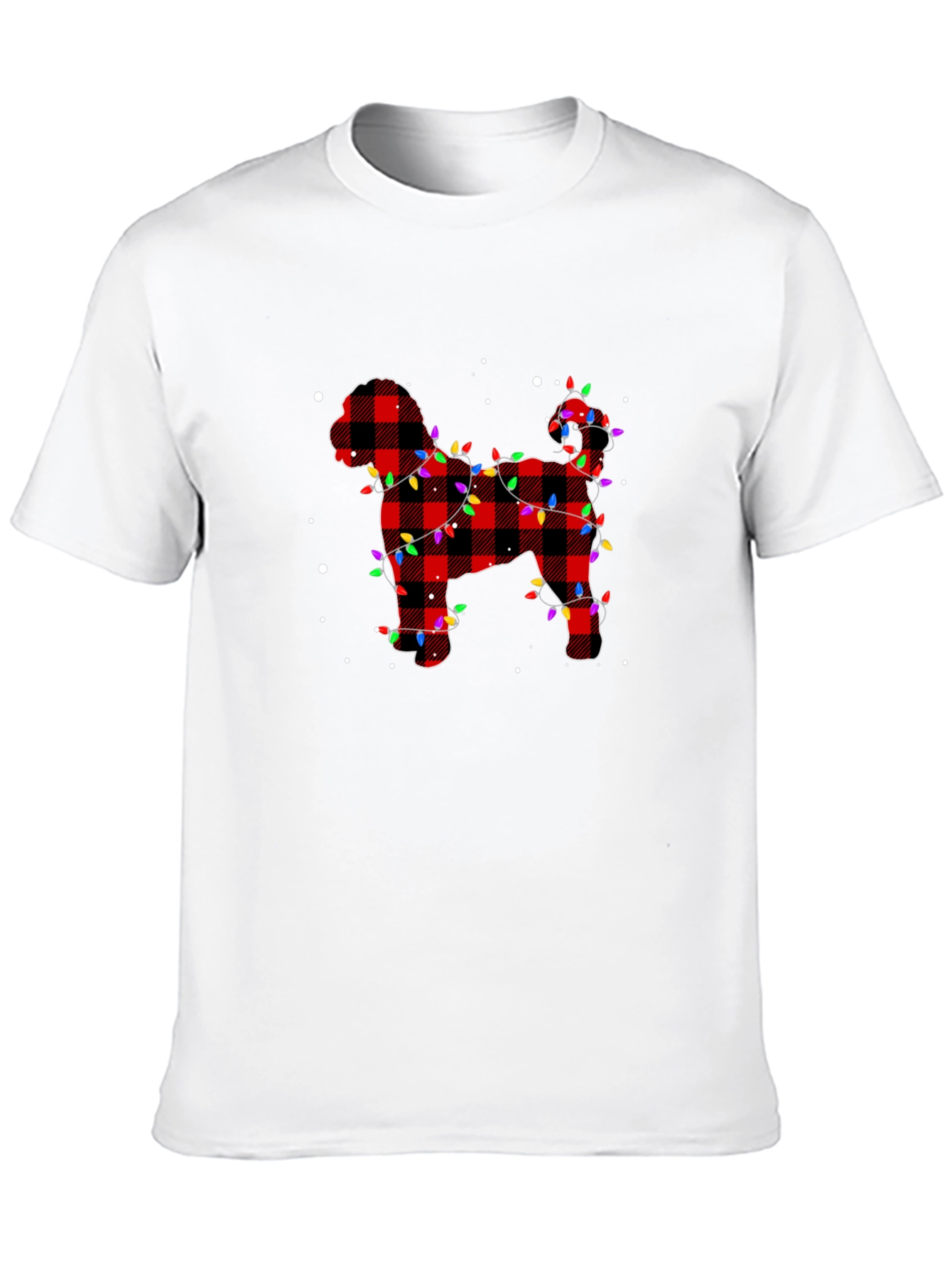 Plaid Dog Christmas Lights T-Shirt