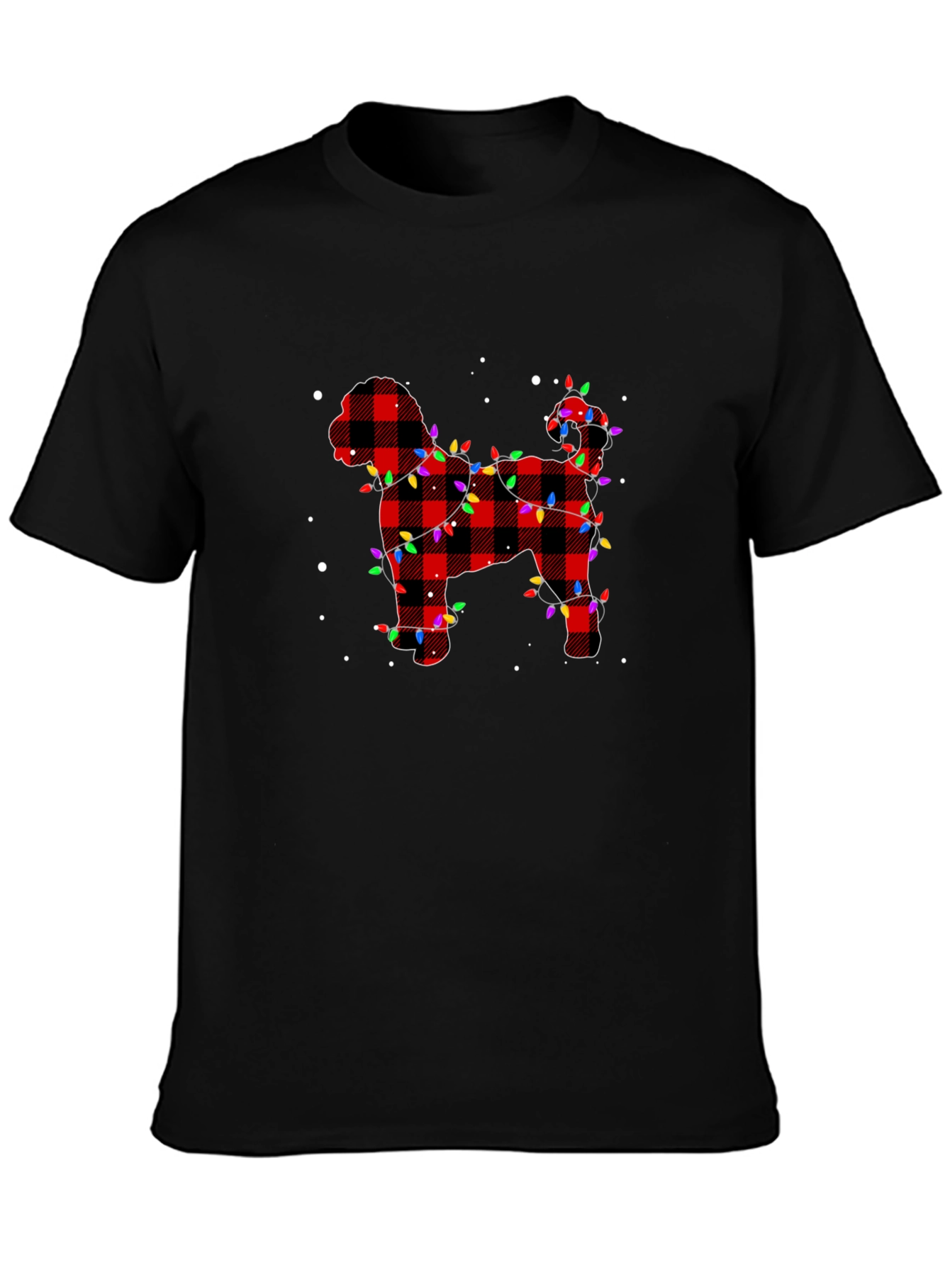 Plaid Dog Christmas Lights T-Shirt