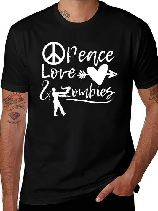 Peace Love & Zombies Graphic T-Shirt